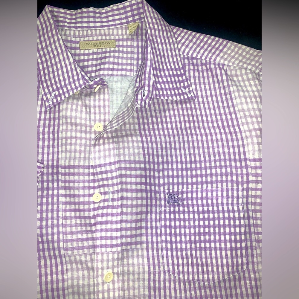 Burberry Brit Men’s XL Purple/White Plaid